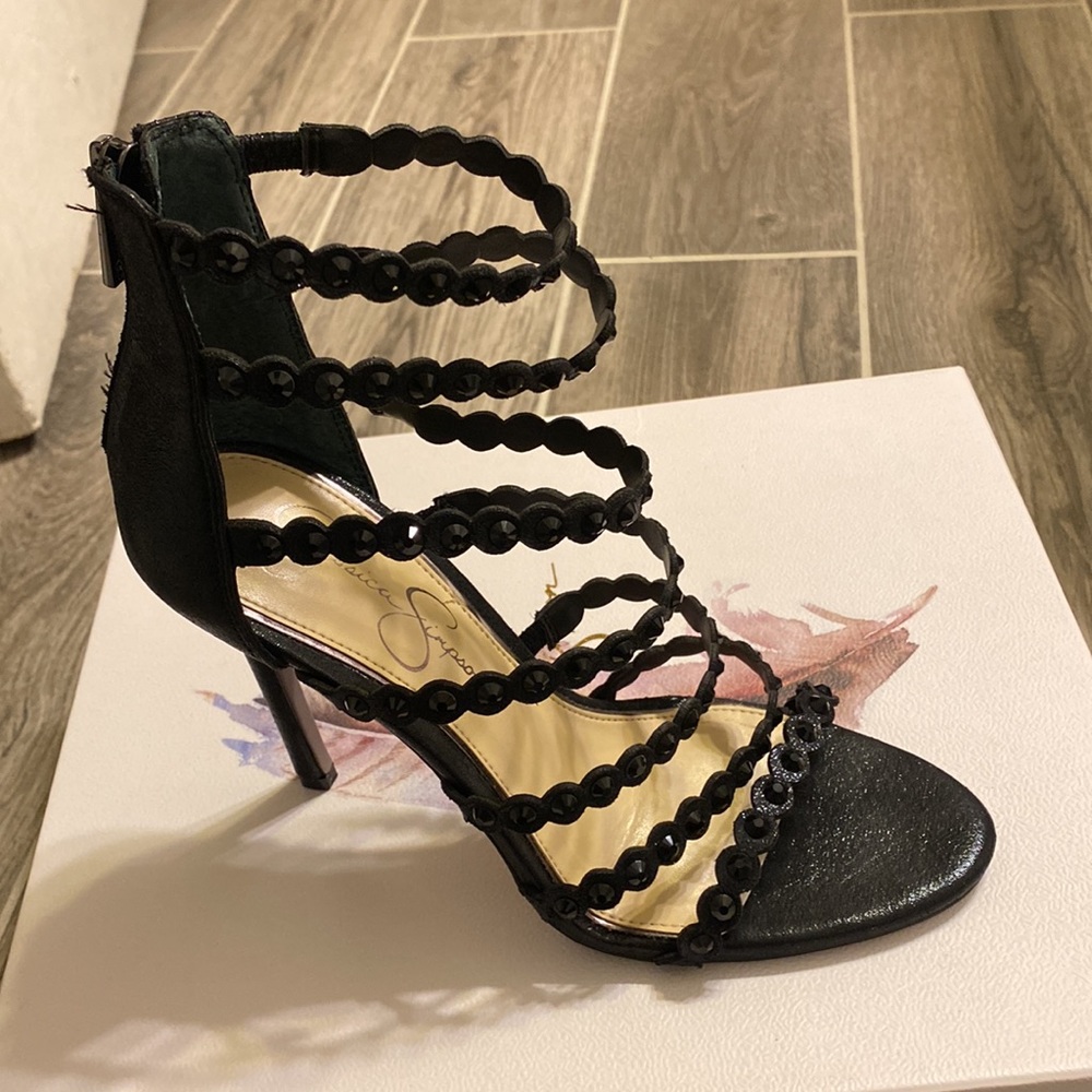 Jessica Simpson Black Shimmer Sandal (size 7)